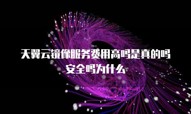 天翼云镜像服务费用高吗是真的吗安全吗为什么