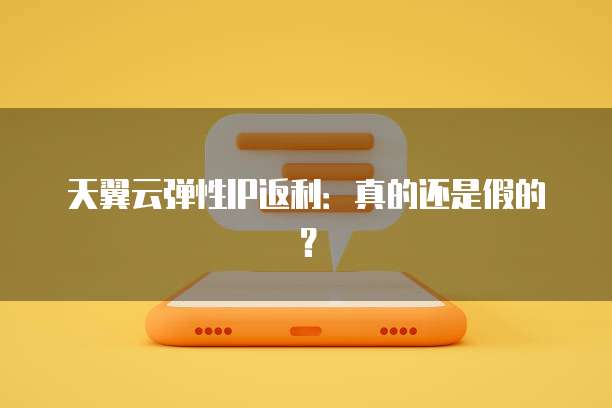 天翼云弹性IP返利:真的还是假的?
