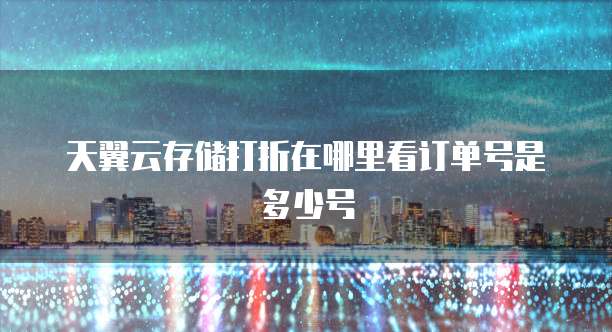 天翼云存储打折在哪里看订单号是多少号
