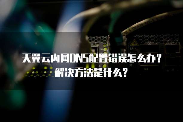 天翼云内网DNS配置错误怎么办？解决方法是什么？