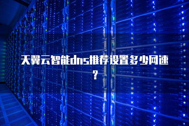 天翼云智能dns推荐设置多少网速?