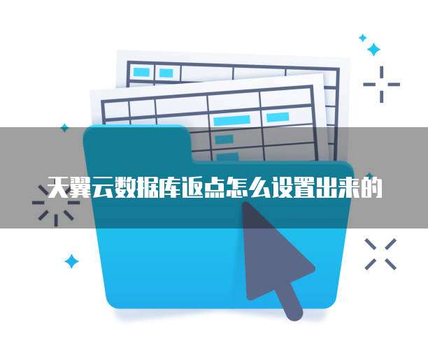 天翼云数据库返点怎么设置出来的