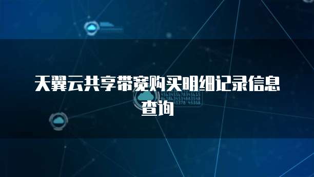 天翼云共享带宽购买明细记录信息查询