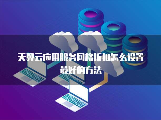 天翼云应用服务网格折扣怎么设置最好的方法