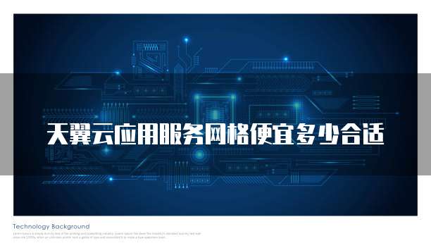 天翼云应用服务网格便宜多少合适