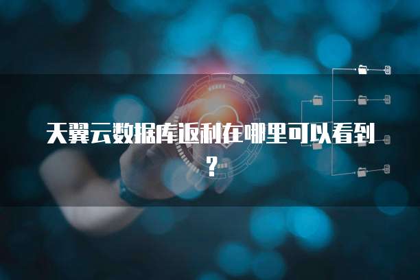 天翼云数据库返利在哪里可以看到?