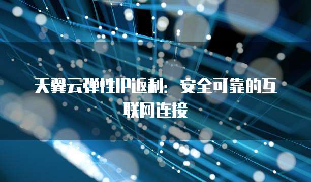 天翼云弹性IP返利:安全可靠的互联网连接