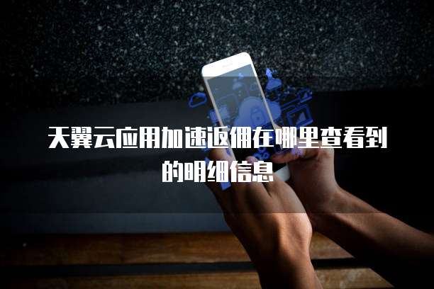 天翼云应用加速返佣在哪里查看到的明细信息