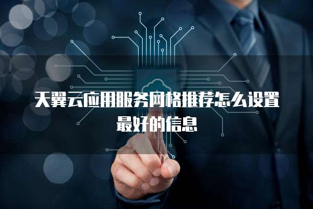 天翼云应用服务网格推荐怎么设置最好的信息