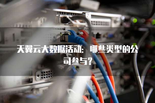 天翼云大数据活动：哪些类型的公司参与？