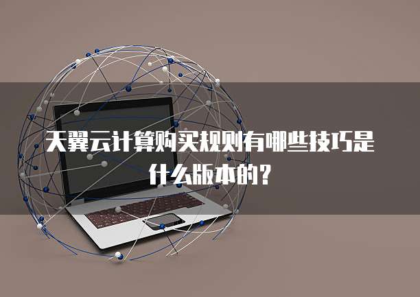 天翼云计算购买规则有哪些技巧是什么版本的?