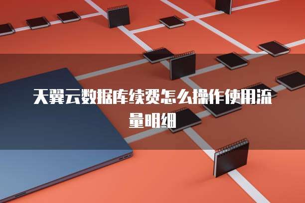 天翼云数据库续费怎么操作使用流量明细