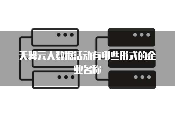 天翼云大数据活动有哪些形式的企业名称