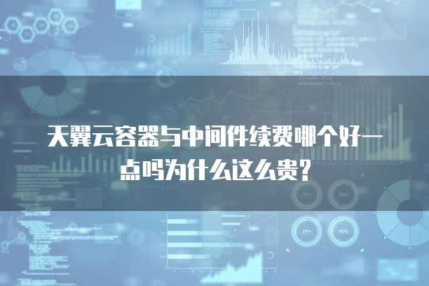 天翼云容器与中间件续费哪个好一点吗为什么这么贵?