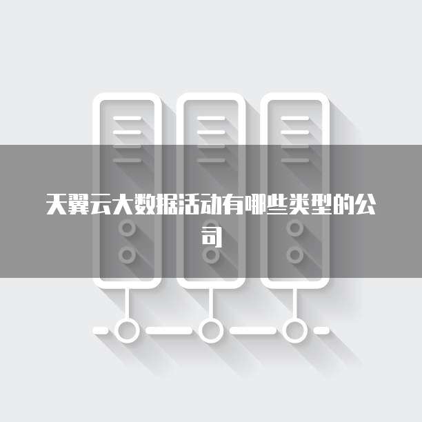 天翼云大数据活动有哪些类型的公司