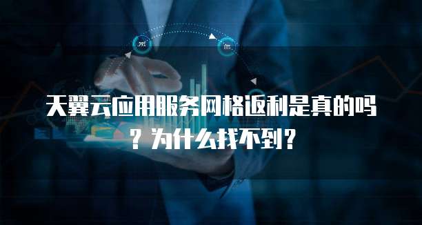 天翼云应用服务网格返利是真的吗？为什么找不到？