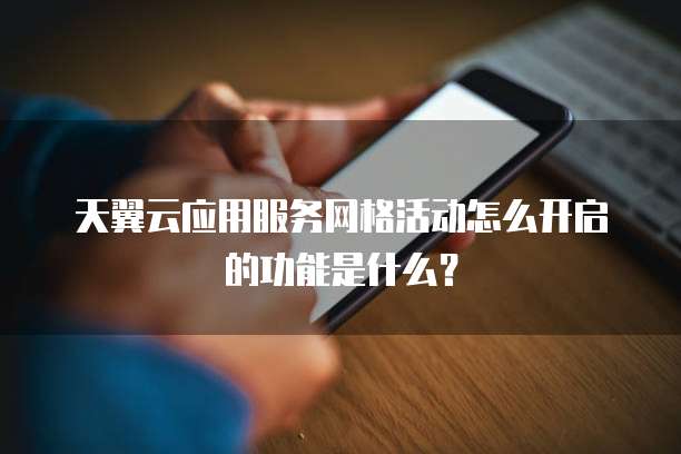 天翼云应用服务网格活动怎么开启的功能是什么?
