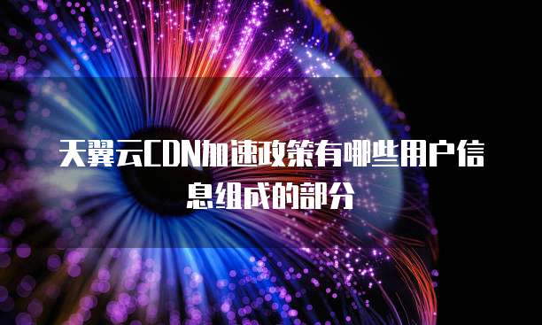 天翼云CDN加速政策有哪些用户信息组成的部分