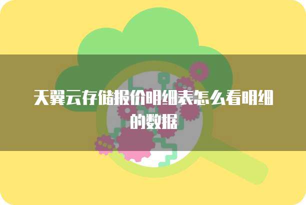 天翼云存储报价明细表怎么看明细的数据