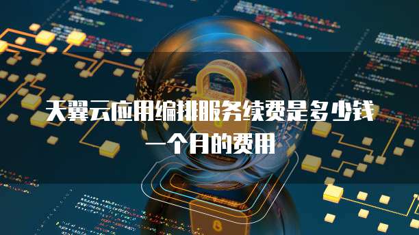 天翼云应用编排服务续费是多少钱一个月的费用