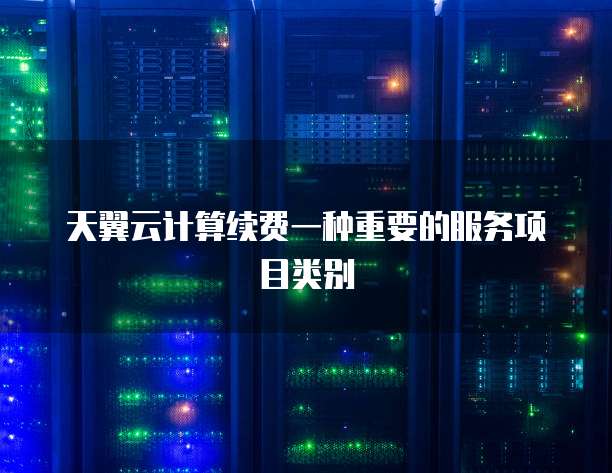 天翼云计算续费一种重要的服务项目类别