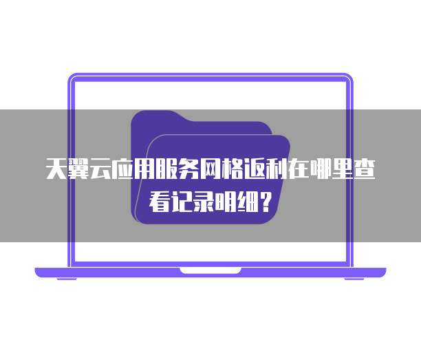 天翼云应用服务网格返利在哪里查看记录明细？