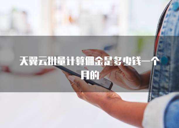天翼云批量计算佣金是多少钱一个月的
