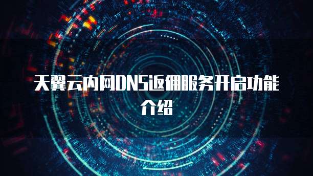 天翼云内网DNS返佣服务开启功能介绍