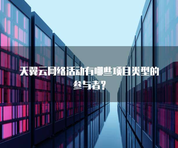 天翼云网络活动有哪些项目类型的参与者?