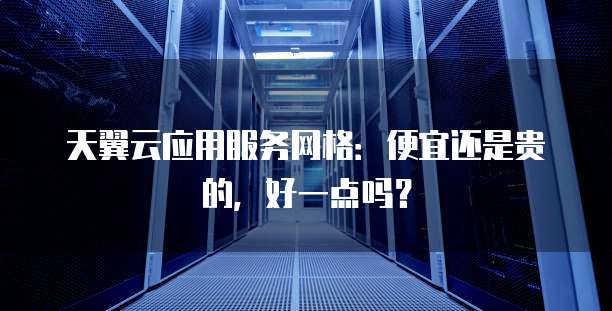 天翼云应用服务网格:便宜还是贵的,好一点吗?