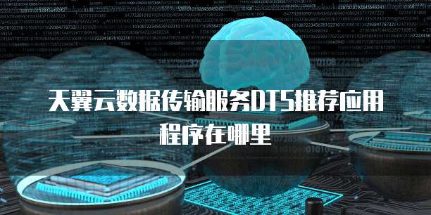 天翼云数据传输服务DTS推荐应用程序在哪里
