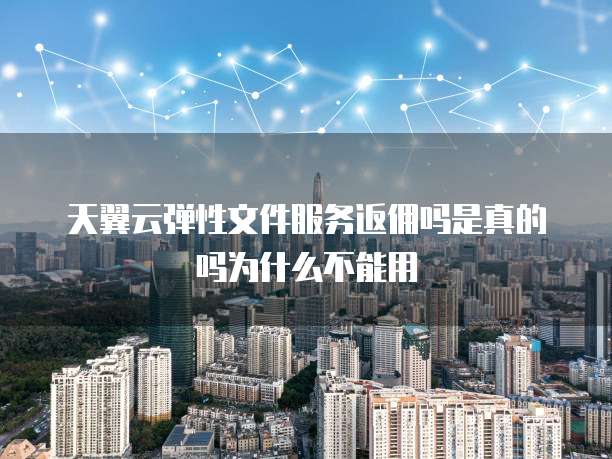 天翼云弹性文件服务返佣吗是真的吗为什么不能用