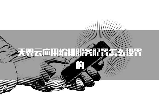 天翼云应用编排服务配置怎么设置的