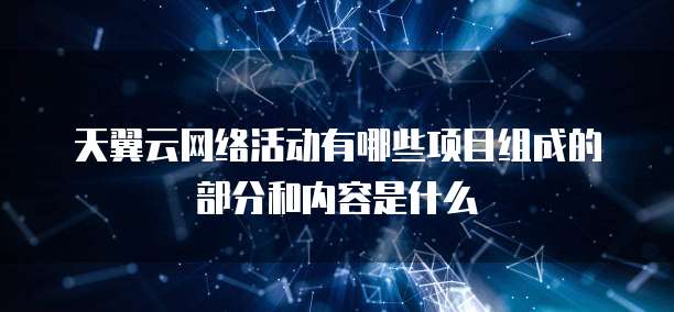 天翼云网络活动有哪些项目组成的部分和内容是什么
