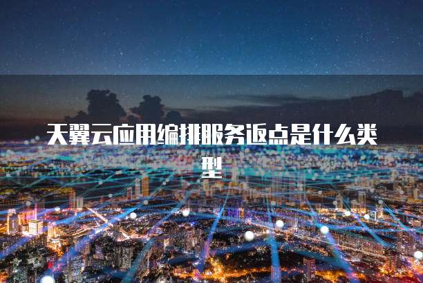 天翼云应用编排服务返点是什么类型