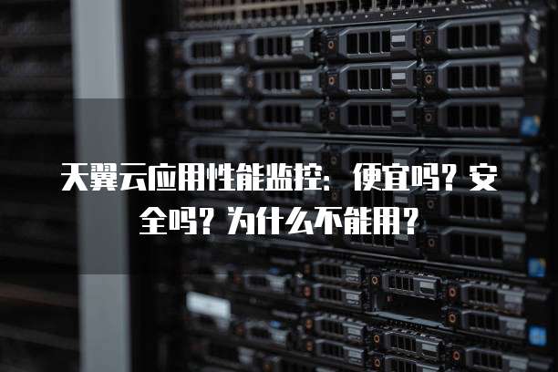 天翼云应用性能监控:便宜吗?安全吗?为什么不能用?