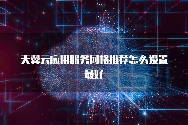 天翼云应用服务网格推荐怎么设置最好