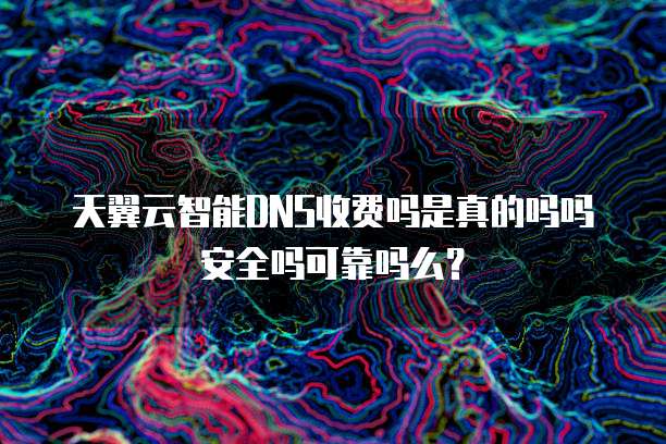 天翼云智能DNS收费吗是真的吗吗安全吗可靠吗么?