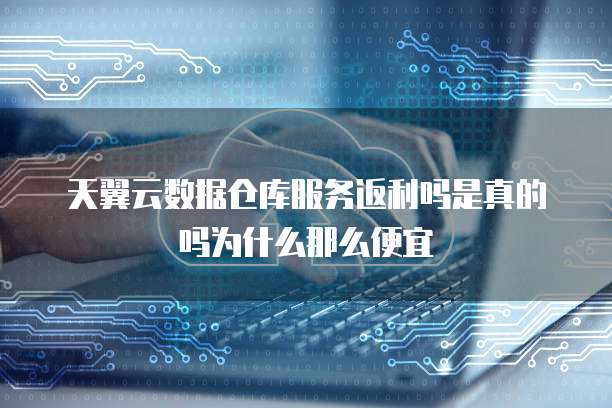 天翼云数据仓库服务返利吗是真的吗为什么那么便宜