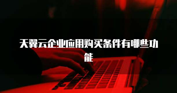 天翼云企业应用购买条件有哪些功能
