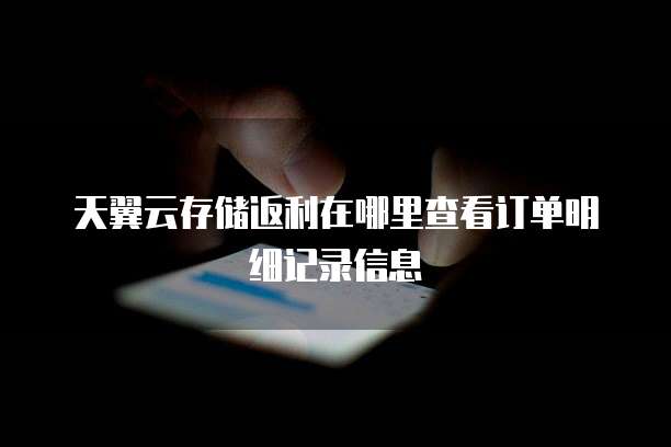 天翼云存储返利在哪里查看订单明细记录信息