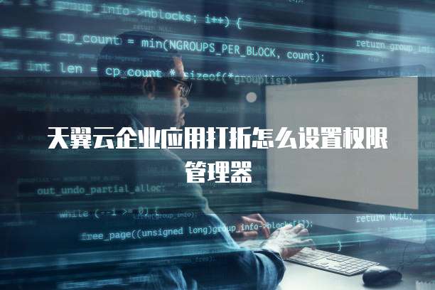 天翼云企业应用打折怎么设置权限管理器