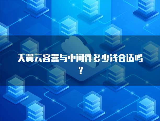 天翼云容器与中间件多少钱合适吗?