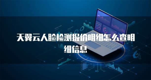 天翼云人脸检测报价明细怎么查明细信息