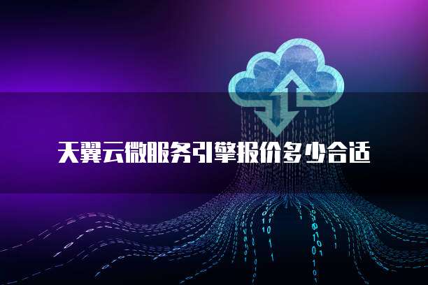 天翼云微服务引擎报价多少合适