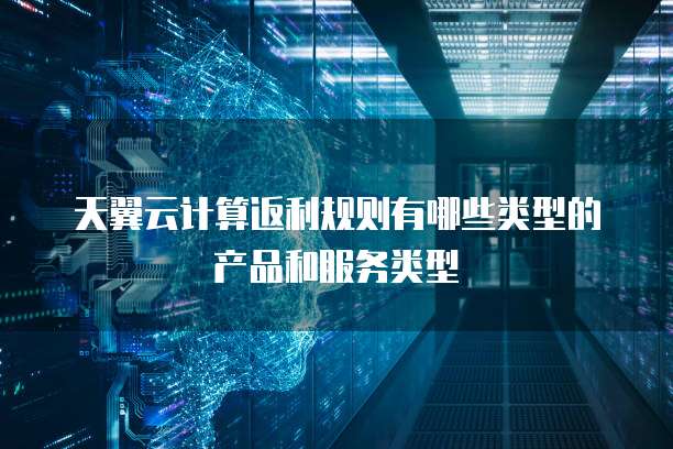 天翼云计算返利规则有哪些类型的产品和服务类型