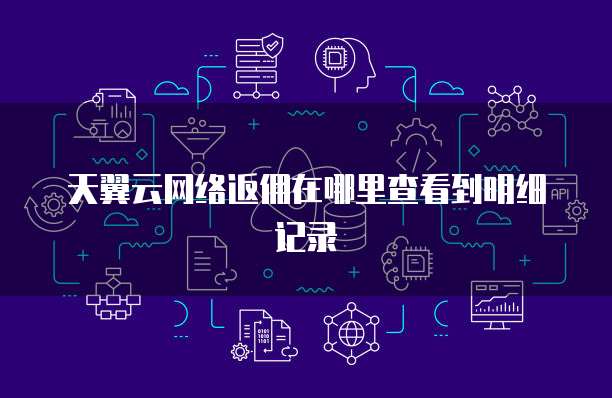 天翼云网络返佣在哪里查看到明细记录