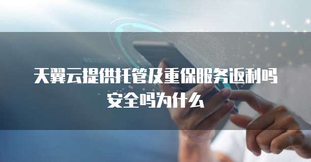 天翼云提供托管及重保服务返利吗安全吗为什么