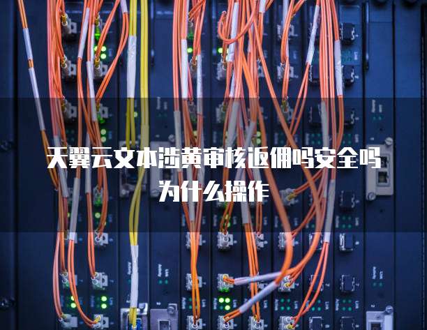 天翼云文本涉黄审核返佣吗安全吗为什么操作