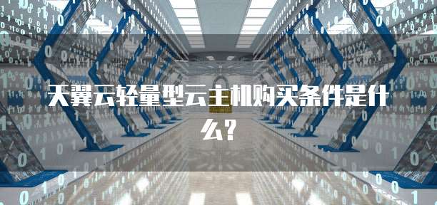 天翼云轻量型云主机购买条件是什么?